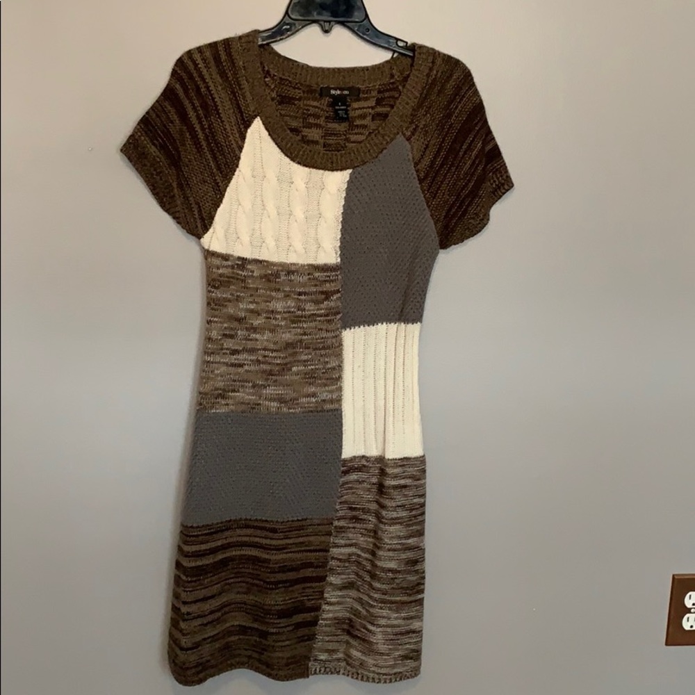 Color block cotton dress